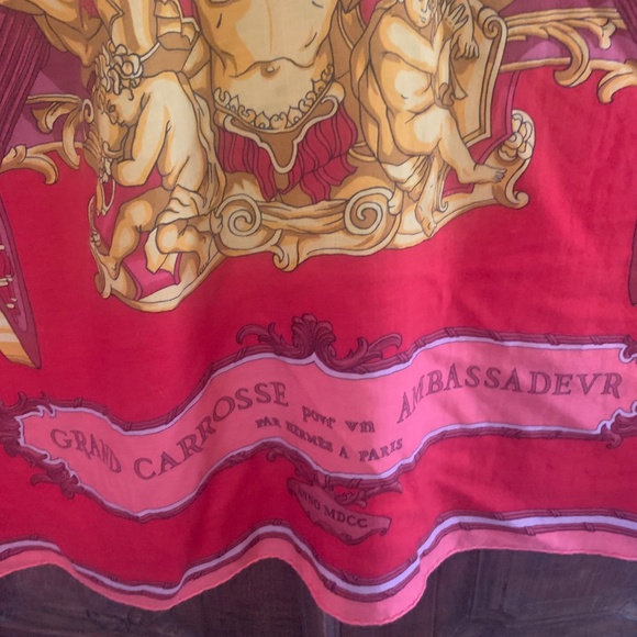 Hermes Grand Carrosse Pour Un Ambassadeur Cashmere Shawl - Picture 7 of 11